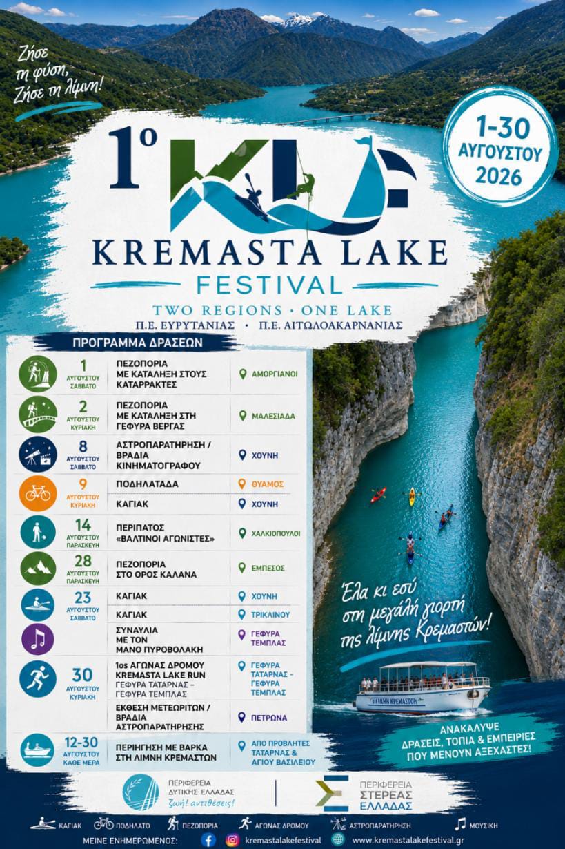 Ο Π.Σ.Α.Ε. ΜΜΕ στηρίζει το 1ο Kremasta Lake Fastival